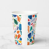 おもしろいモダンカラフルクールキッズが岩に登絵を描る 紙コップ (右)