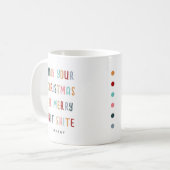 おもしろいモダンカラフルパーソナライズされたクリスマス コーヒーマグカップ (正面左)