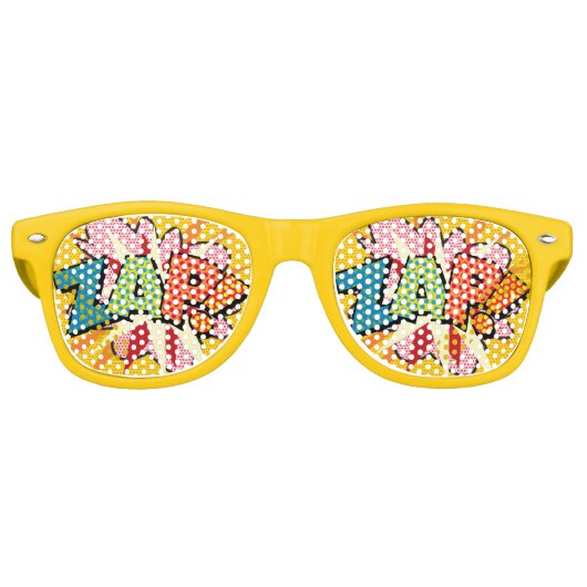 おもしろいモダンカラフル漫画ブックZAP レトロサングラス (正面)