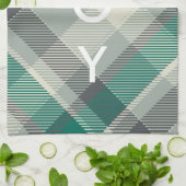 おもしろいモダンギンガムプレイドメリークリスマスホリデー キッチンタオル (折り畳み)