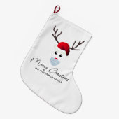 おもしろいモダンクリスマスのトナカイ ラージクリスマスストッキング (正面 (吊り時))