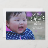 おもしろいモダンクリスマススピリット&魔法ホリデーフォト シーズンカード (正面)