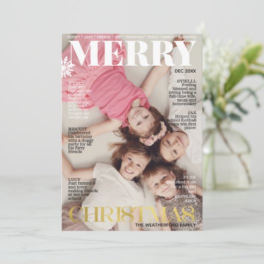 おもしろいモダンクリスマスファミリー写真2024 シーズンカード