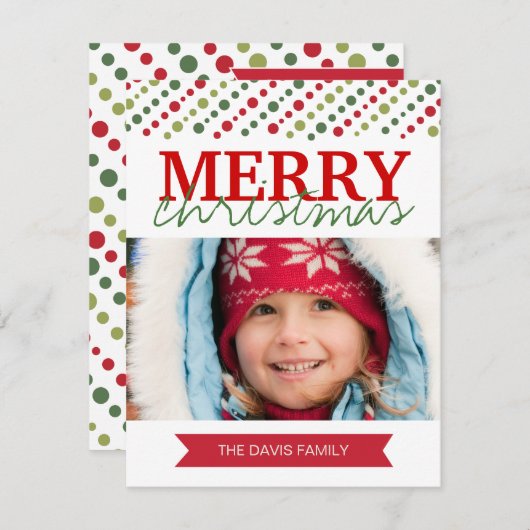 おもしろいモダンクリスマスフォトカード シーズンカード (正面/裏面)