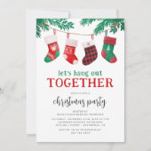 おもしろいモダンクリスマスホリデーパーティー 招待状 (正面)