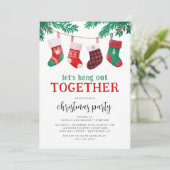 おもしろいモダンクリスマスホリデーパーティー 招待状 (スタンド正面)