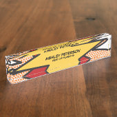 おもしろいモダンクール漫画のパーソナライズされた本 デスクネームプレート (側面)