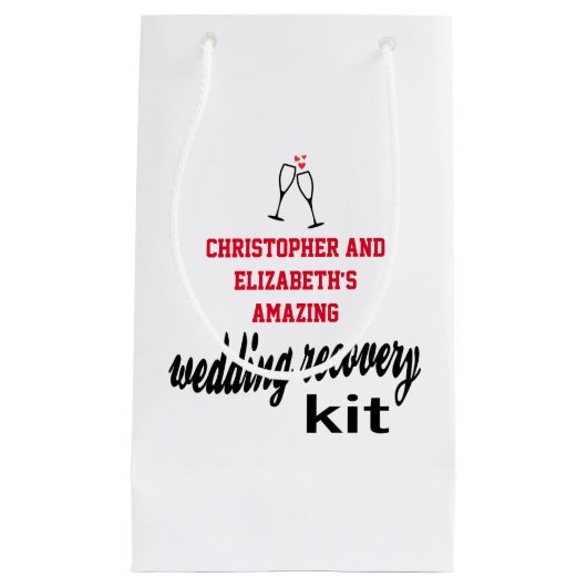 おもしろいモダンゲストハングオーバーリカバリキッ結婚ト スモールペーパーバッグ (正面)
