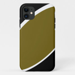 おもしろいモダンゴールデンオリーブ白カーブオンブラック iPhone 11 ケース