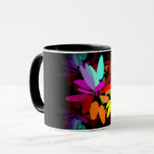 おもしろいモダンサイケデリックスタイルレインボーカラー マグカップ (正面左)