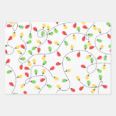 おもしろいモダンサンタストライプー、クリスマスライトグリーン ラッピングペーパーシート (正面3)