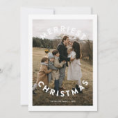 おもしろいモダンシンプルサークルタイプ3フォトクリスマス シーズンカード (正面)