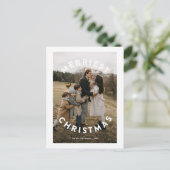 おもしろいモダンシンプルサークルタイプ3フォトクリスマス シーズンポストカード (スタンド正面)