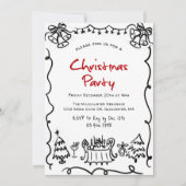 おもしろいモダンシンプルパーティー 招待状 (正面)