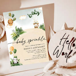 おもしろいモダンジャングルサファリボーイベビー散水 招待状