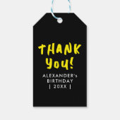 おもしろいモダンスクリプトYouロックイエローブラックブラシタイプ ギフトタグ (裏面)