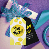 おもしろいモダンスクリプトYouロックイエローブラックブラシタイプ ギフトタグ