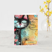 おもしろいモダンスタイル誕生日 カード (黄色い花)