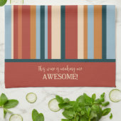 おもしろいモダンストライプカスタム引用文 キッチンタオル (折り畳み)