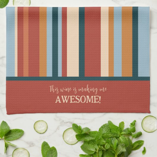 おもしろいモダンストライプカスタム引用文 キッチンタオル (折り畳み)