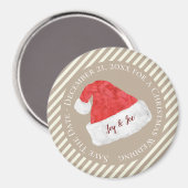 おもしろいモダンス結婚クリスマスとRed Santa Hat マグネット (正面/裏面)