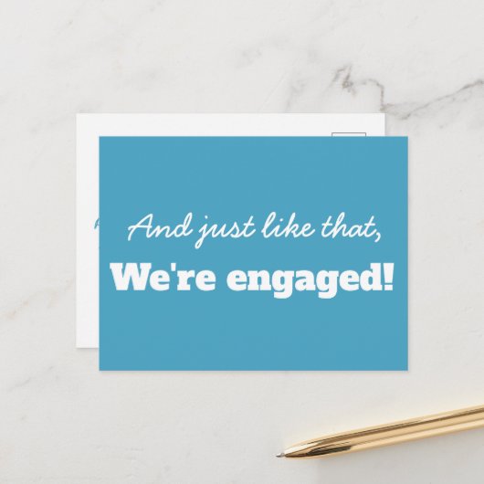 おもしろいモダンタイポグラフィセーブ・ザ・デート案内 ポストカード (正面/裏面インサイチュ)