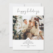 おもしろいモダンタイポグラフィダークグレークリスマスフォト シーズンカード (正面)