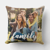 おもしろいモダンタイポグラフィ2枚の家族写真 クッション (正面)