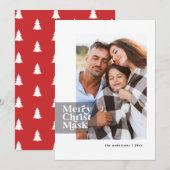 おもしろいモダンタイポグラフィcovid christ mask photo シーズンカード (正面/裏面)