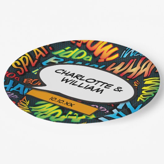 おもしろいモダンデザイナの漫画ブック ペーパープレート (アングル)