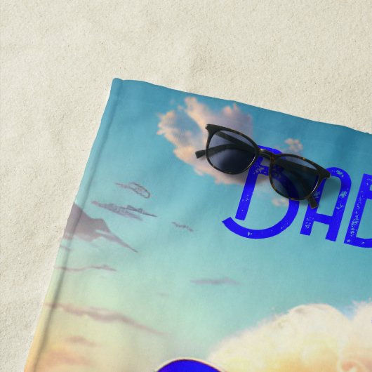 おもしろいモダントレンディーかわいいゴルデンドルドッグトロピカル ビーチタオル (インサイチュ)