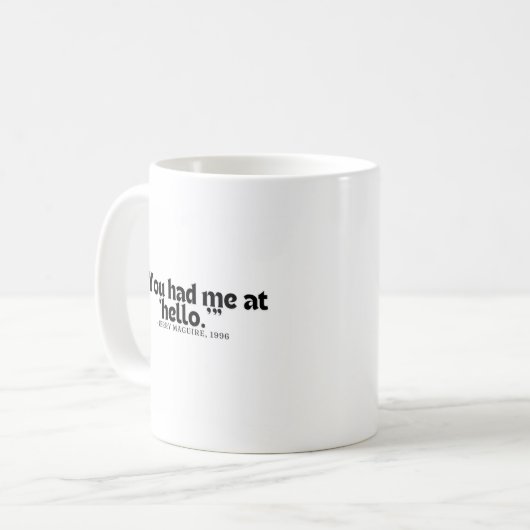 おもしろいモダントレンディータイポグラフィこんにちは コーヒーマグカップ (正面左)