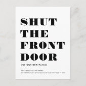 おもしろいモダンドアのミニマリスト移動をシャットダウン 案内ポストカード (正面)