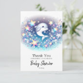 おもしろいモダンドルフィンベビーシャワー サンキューカード (スタンド正面)