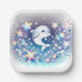 おもしろいモダンドルフィンベビーシャワー ペーパープレート