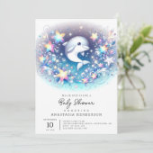 おもしろいモダンドルフィンベビーシャワー 招待状 (スタンド正面)