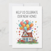 おもしろいモダンニューホーム引っ越し祝いパーティーパーティの招待状 (正面)