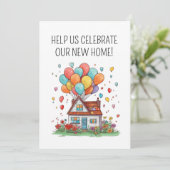 おもしろいモダンニューホーム引っ越し祝いパーティーパーティの招待状 (スタンド正面)