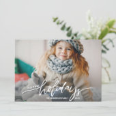 おもしろいモダンハッピーホリデーズフォトハンドレッタ シーズンカード (スタンド正面)