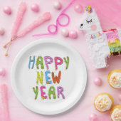 おもしろいモダンハッピー新年 |休日 ペーパープレート (パーティー)
