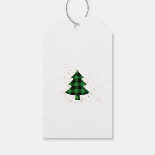おもしろいモダンバッファロープレイドクリスマスツリー ギフトタグ (裏面)