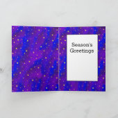 おもしろいモダンパターンのクリスマスツリー、雪と星 シーズンカード (内部)