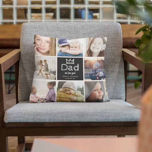おもしろいモダンパパ8 Photo Collage Keepsake クッション