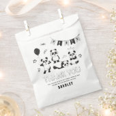 おもしろいモダンパンダサンキュー子供の誕生日 フェイバーバッグ (クリップ留めされた状態)