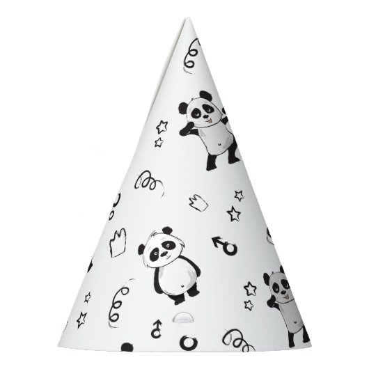 おもしろいモダンパンダ子供の誕生日 パーティーハット (左)
