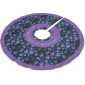 おもしろいモダンパープルクリスマスナイトシーズンの挨拶 ブラッシュドポリエステルツリースカート (アングル)