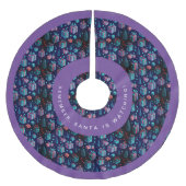 おもしろいモダンパープルクリスマスナイトシーズンの挨拶 ブラッシュドポリエステルツリースカート (正面)