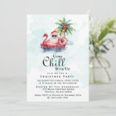 おもしろいモダンビーチをテーマにしたクリスマスパーティー 招待状 (スタンド正面)
