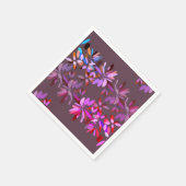 おもしろいモダンピンクと紫の様式化フローラパーティー スタンダードカクテルナプキン (角)