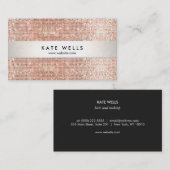 おもしろいモダンフェイクバラ金ゴールドシークイン 名刺 (正面/裏面)